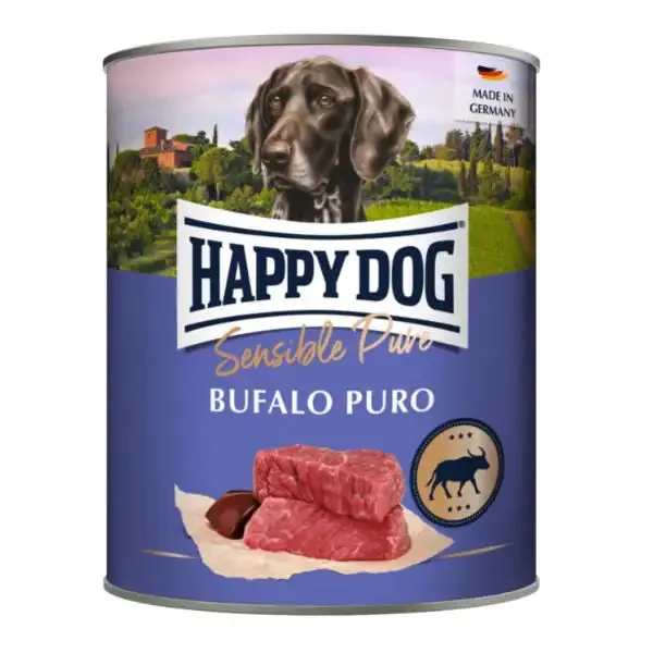 Happy Dog Sensible Pure Monoproteico Grain Free 800 gr Bufalo (scadenza: 13/03/2027) - confezione da 6 pezzi - Umido monoproteico cane - immagine 1