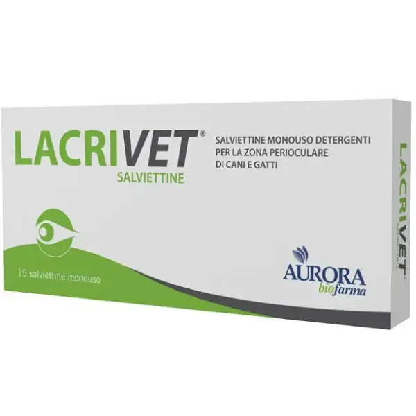 Aurora Biofarma Lacrivet Salviettine Monouso cane e gatto 15 salviette - immagine 1