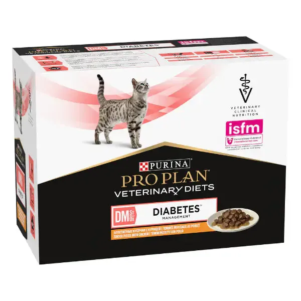 Purina Veterinary Diets DM Diabetes Multipack 10x85 gr Manzo - Dieta veterinaria per gatti - immagine 1