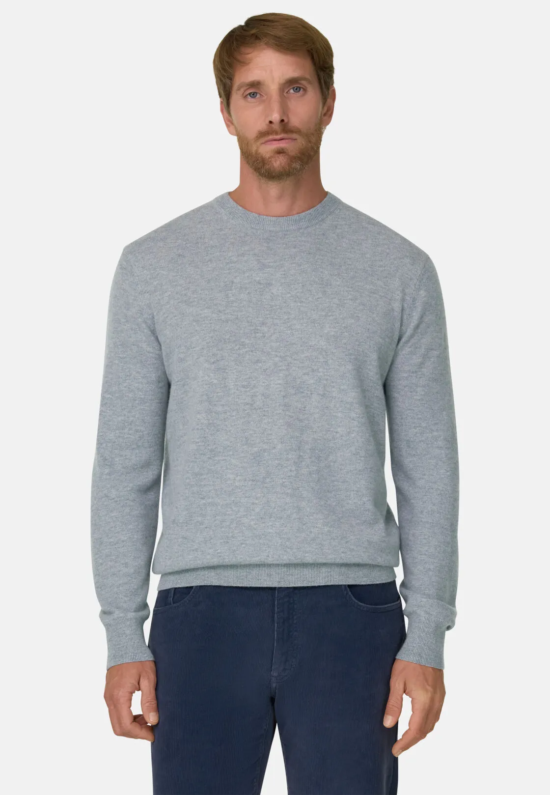 Boggi, Maglia Girocollo In Lana E Cashmere, Uomo, Grigio, Taglia: XL - immagine 1