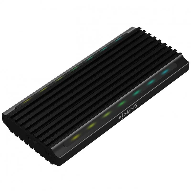 Aisens ASM2-RGB012B Custodia esterna per unità SSD M.2 SATA/NVMe USB-C - immagine 1