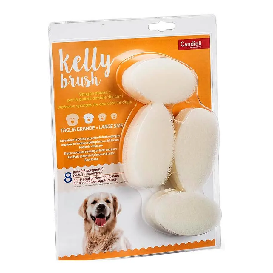 Kelly brush spugnetta abrasiva per cani di taglia grande 16 pezzi - immagine 1