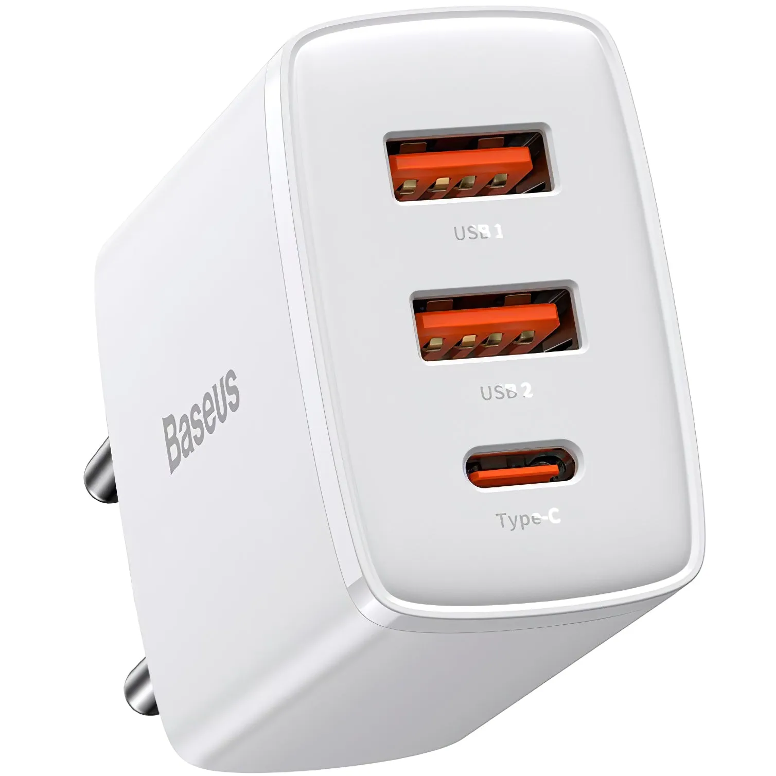 Caricatore di rete Baseus Compact, 30W, 1 x USB-C - 2 x USB-A, bianco CCXJ-E02 - immagine 1