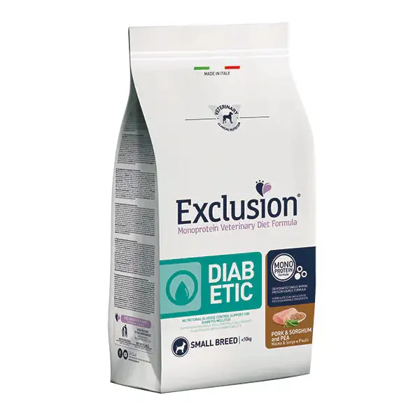 Exclusion Diet Diabetic Small Breed e Mini Maiale Sorgo e Piselli 2 kg - Crocchette monoproteiche cane - immagine 1