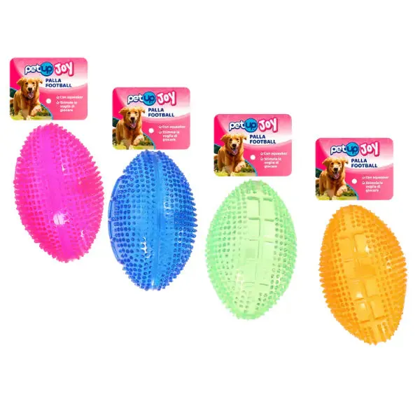 PetUp Joy gioco per cani Palla Football in TPR Misura 8,5 cm Colori assortiti - Giochi per cani - immagine 1