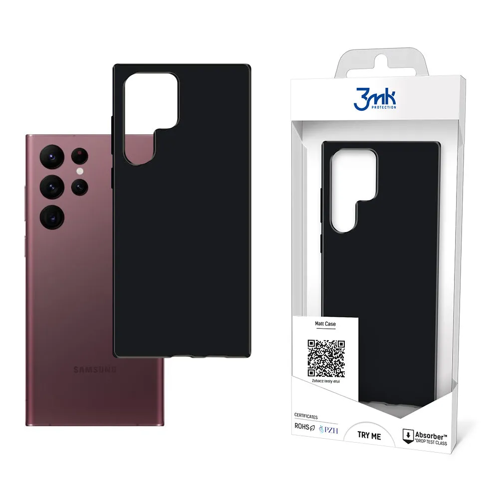 Custodia per Samsung Galaxy S22 Ultra 5G S908, 3MK, Nera Opaca - immagine 1