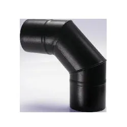 Curva canna fumaria (8cm) A 90 PELLET LINE Nero opaco PN803M - immagine 1