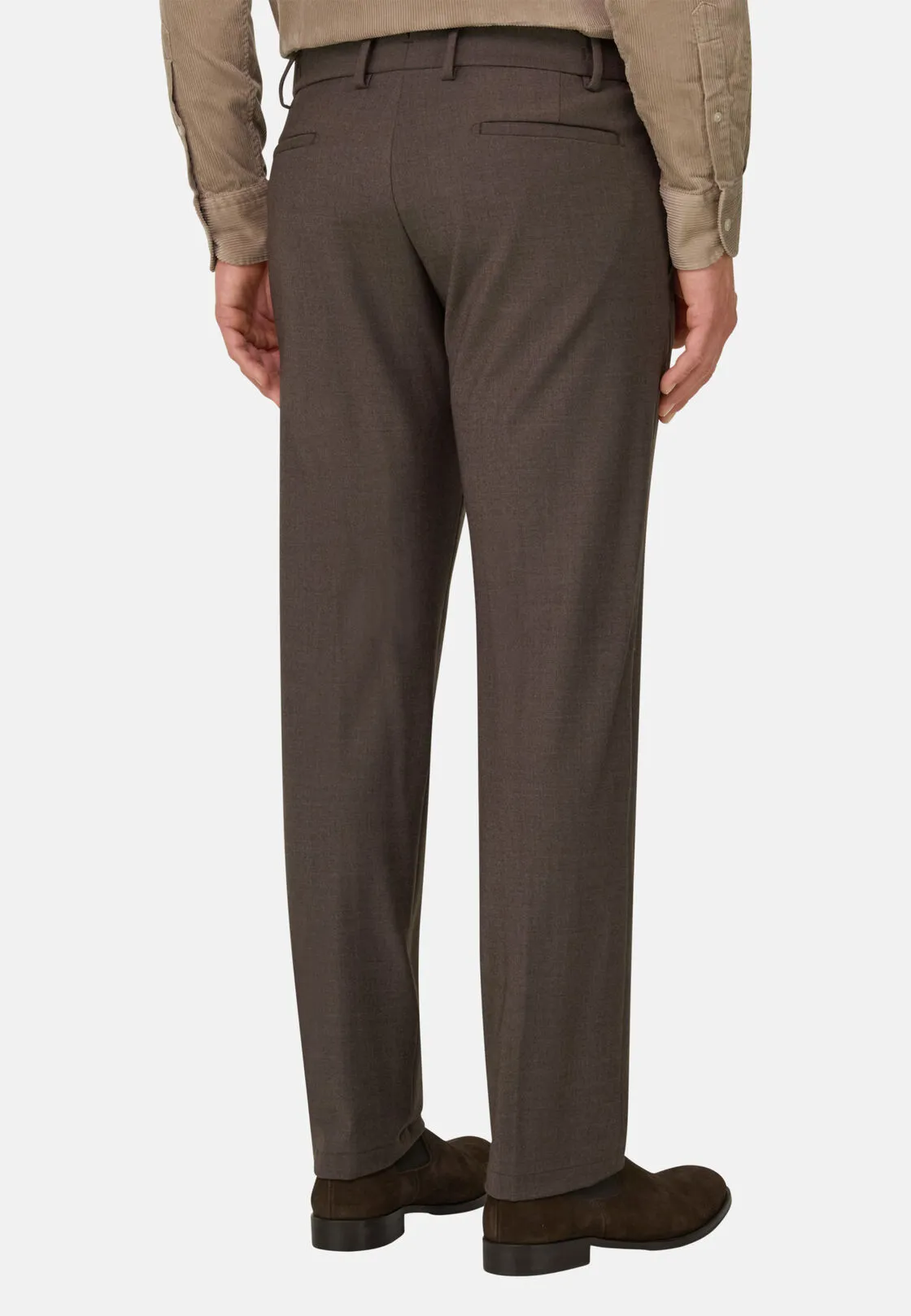 Boggi, Pantaloni In Flanella Elasticizzata, Uomo, Marrone, Taglia: 50 - immagine 5