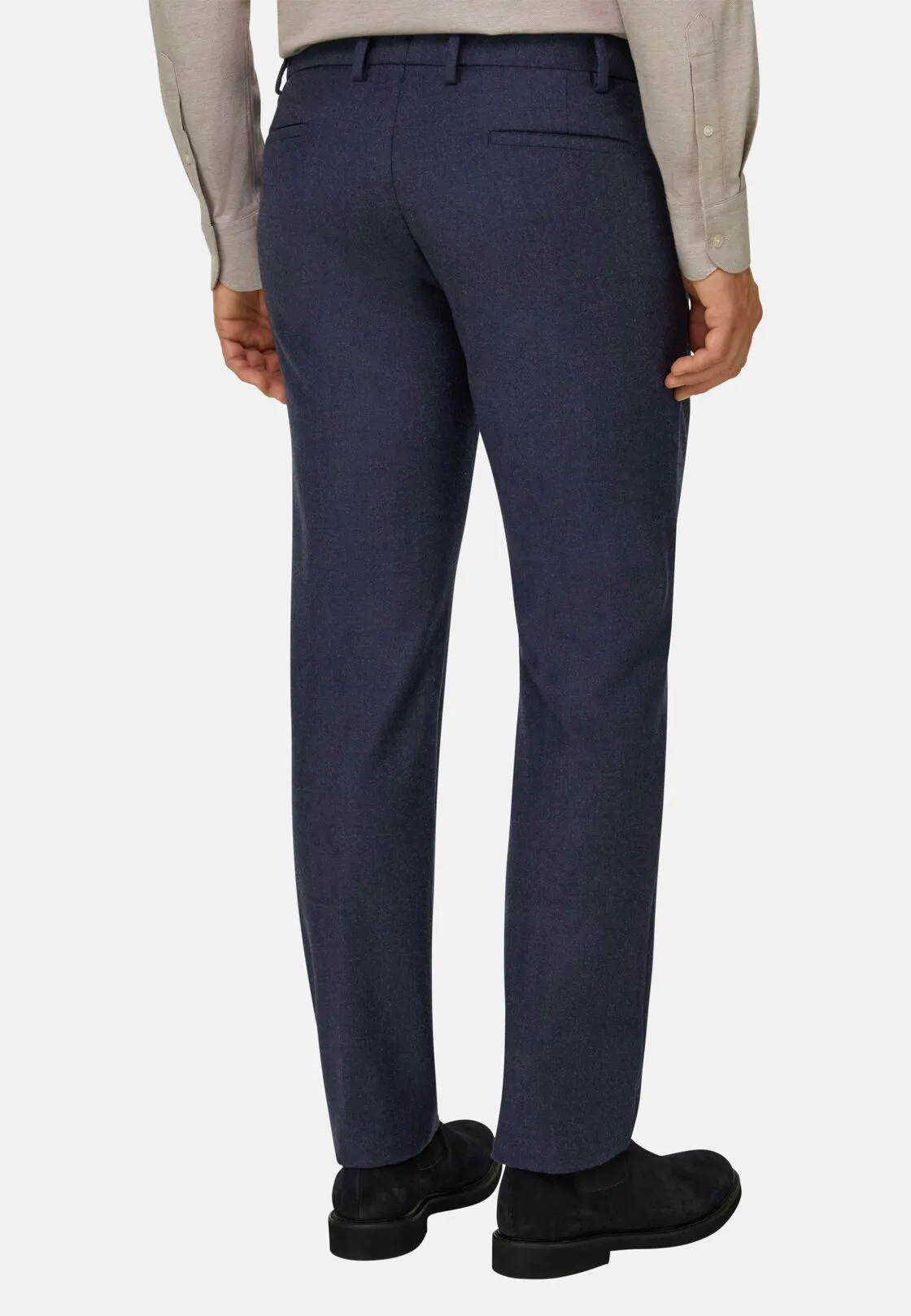 Boggi, Pantaloni In Flanella Elasticizzata, Uomo, Navy, Taglia: 46 - immagine 5