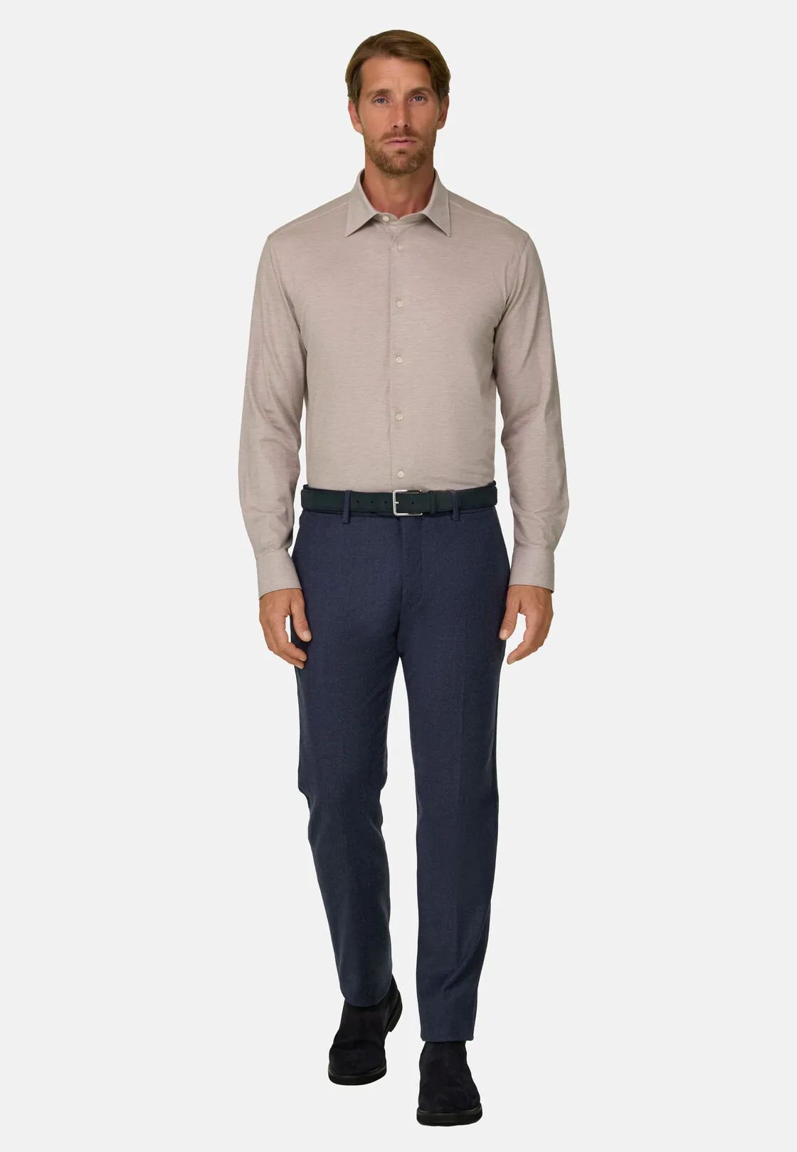 Boggi, Pantaloni In Flanella Elasticizzata, Uomo, Navy, Taglia: 48 - immagine 2