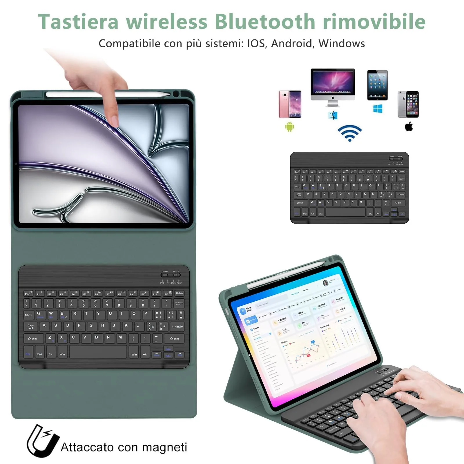 Cover Tastiera per iPad Air 11 M4 2026/M3 2025/M2 2024 11 Pollici - immagine 3