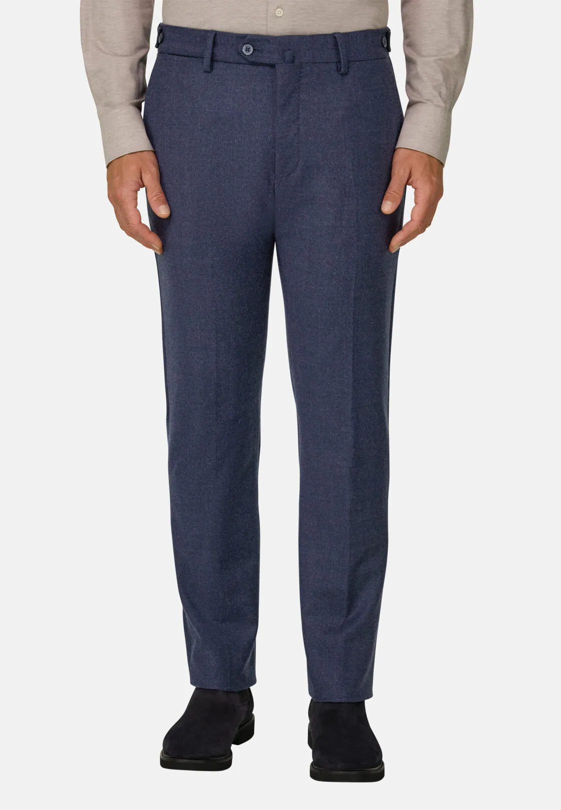 Boggi, Pantaloni In Flanella Elasticizzata, Uomo, Navy, Taglia: 58 - immagine 1