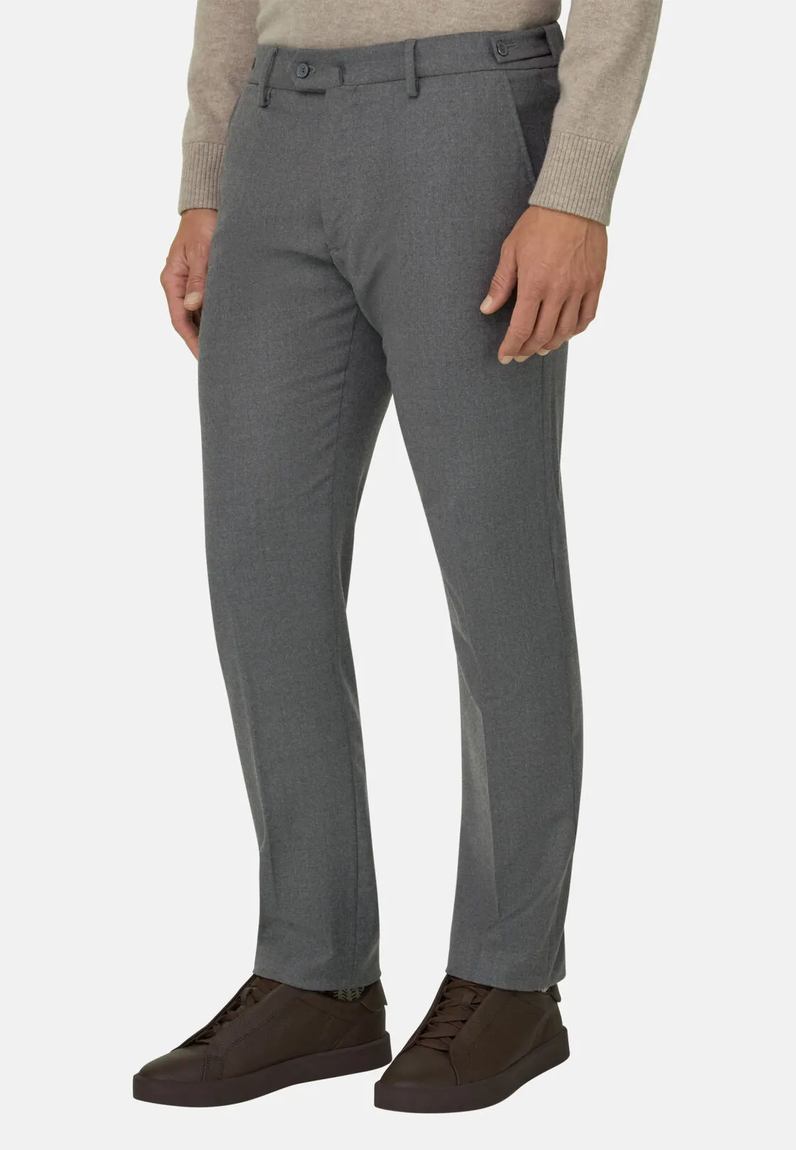 Boggi, Pantaloni In Flanella Elasticizzata, Uomo, Grigio, Taglia: 52 - immagine 1