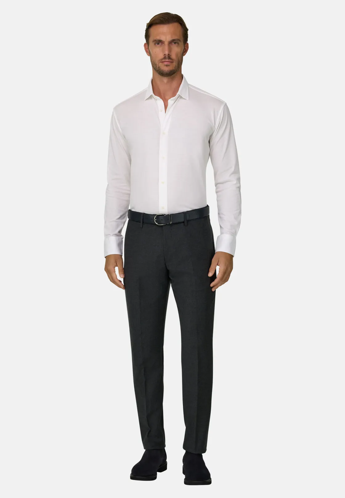 Boggi, Pantaloni In Flanella Elasticizzata, Uomo, Grigio scuro, Taglia: 50 - immagine 2