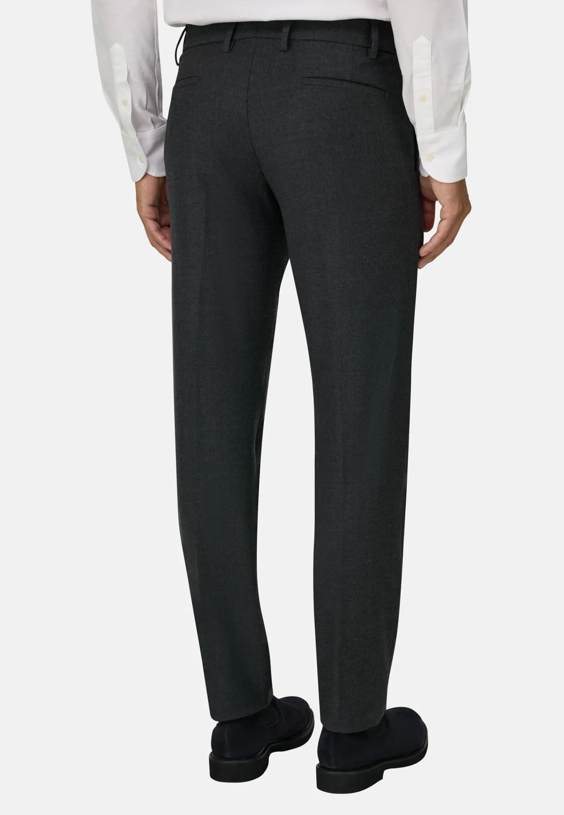 Boggi, Pantaloni In Flanella Elasticizzata, Uomo, Grigio scuro, Taglia: 50 - immagine 5