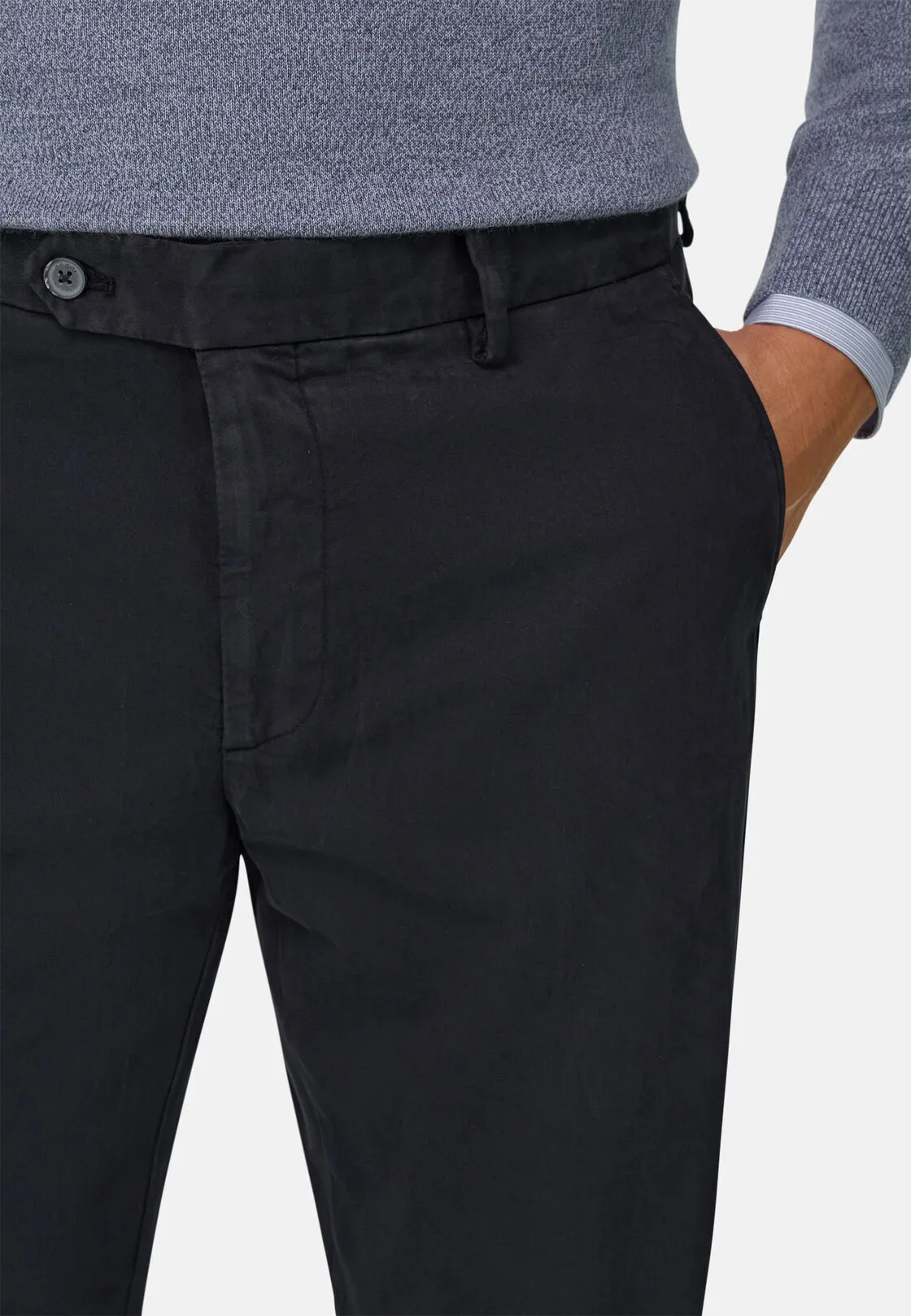 Boggi, Pantaloni In Cotone Elasticizzato, Uomo, Navy, Taglia: 54 - immagine 3