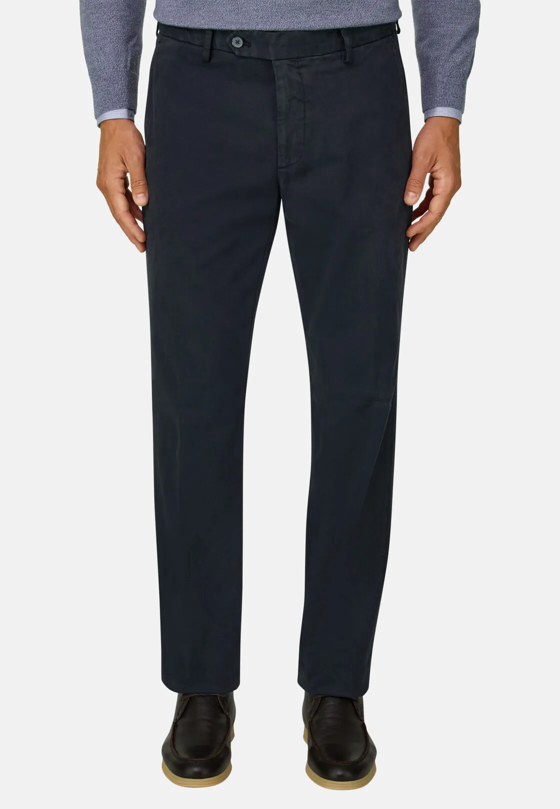 Boggi, Pantaloni In Cotone Elasticizzato, Uomo, Navy, Taglia: 56 - immagine 1