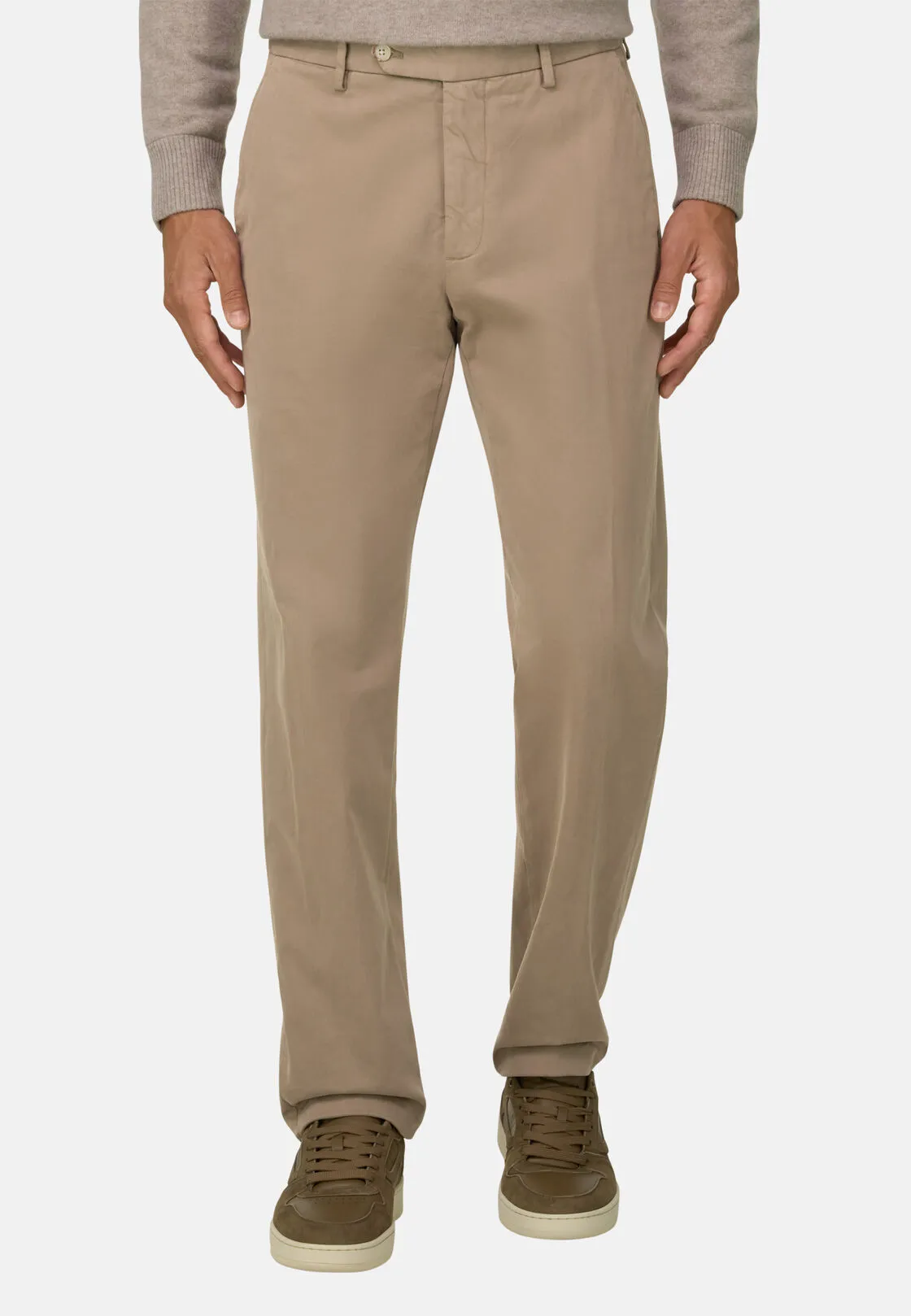 Boggi, Pantaloni In Cotone Elasticizzato, Uomo, Taupe, Taglia: 48 - immagine 1