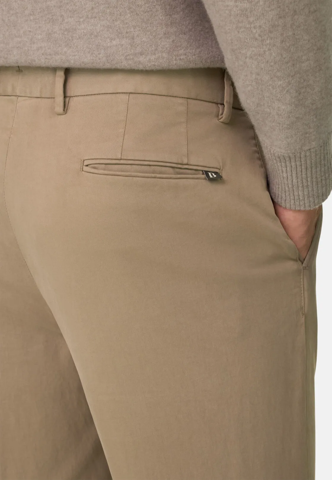 Boggi, Pantaloni In Cotone Elasticizzato, Uomo, Taupe, Taglia: 52 - immagine 3