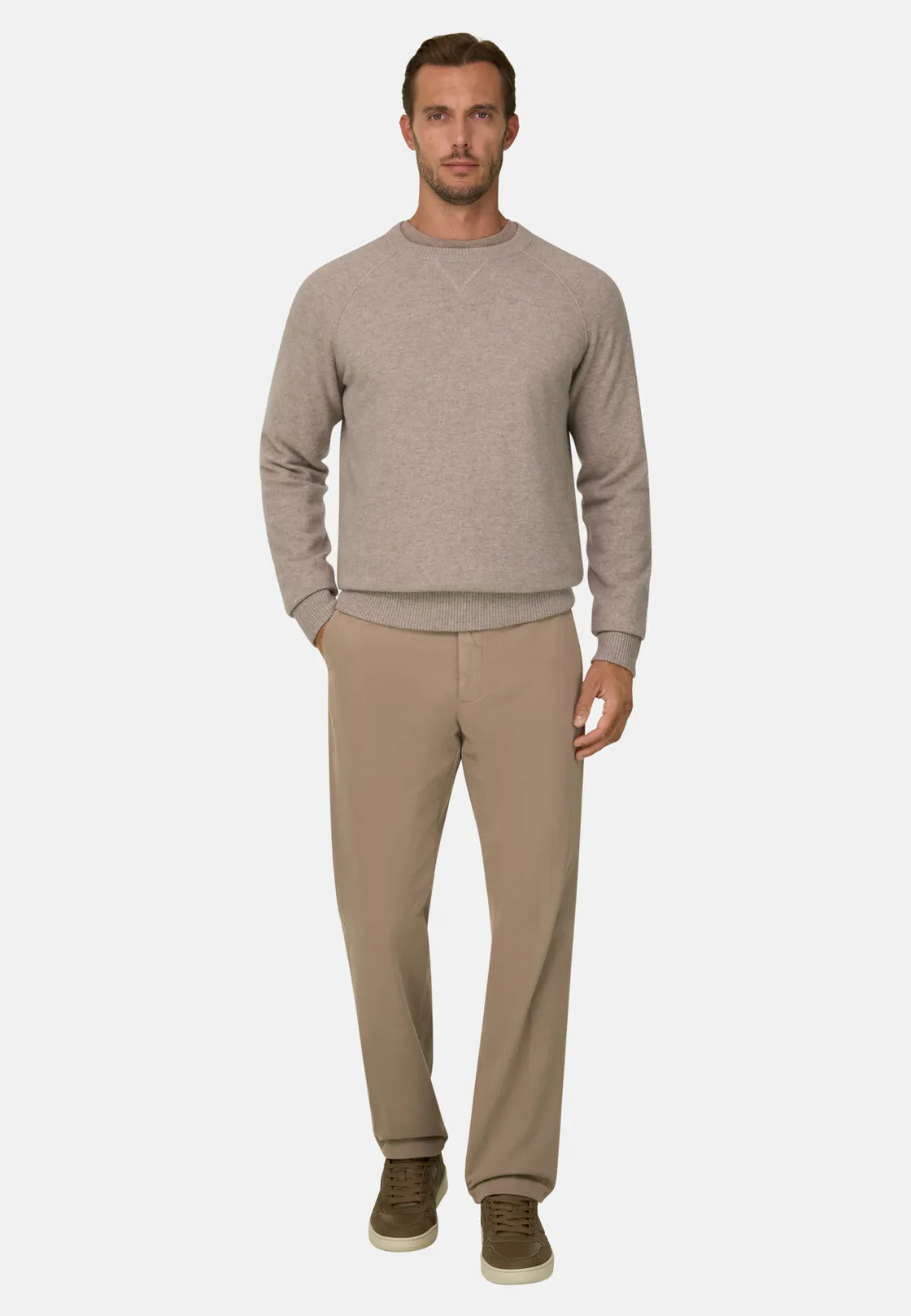 Boggi, Pantaloni In Cotone Elasticizzato, Uomo, Taupe, Taglia: 54 - immagine 2