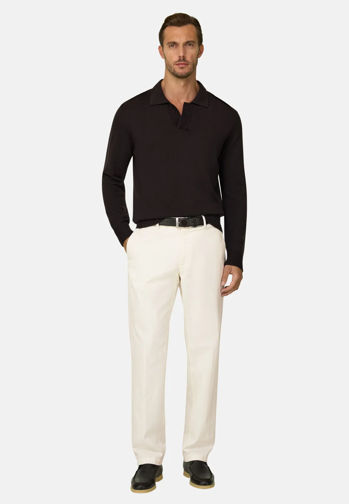 Boggi, Pantaloni In Cotone Elasticizzato, Uomo, Offwhite, Taglia: 46 - immagine 2