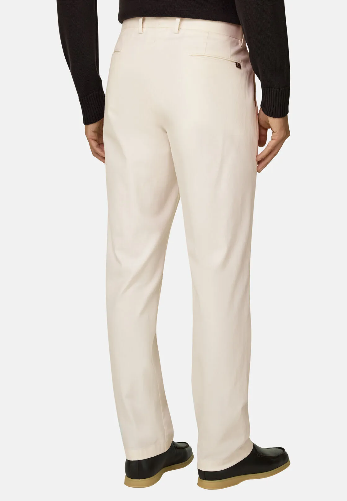 Boggi, Pantaloni In Cotone Elasticizzato, Uomo, Offwhite, Taglia: 46 - immagine 5