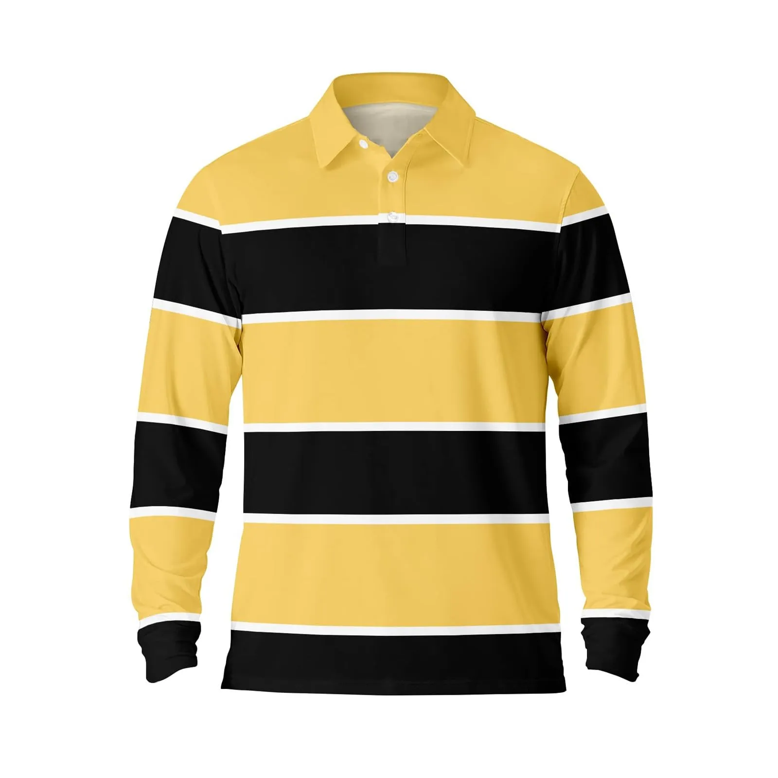 Maglia da rugby a righe da uomo, camicia classica, maglia vintage a maniche lunghe, polo a righe, polo con colletto, maglietta oversize a maniche lunghe, vestibilità normale, felpa, pullover a blocchi - immagine 2