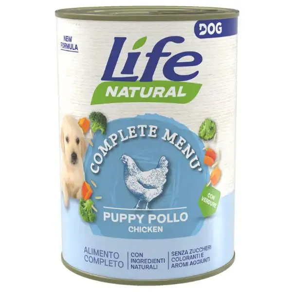 Life Dog Complete Menu umido per cani 400 gr Pollo (Puppy) - confezione da 6 pezzi - Cibo umido per cani - immagine 1