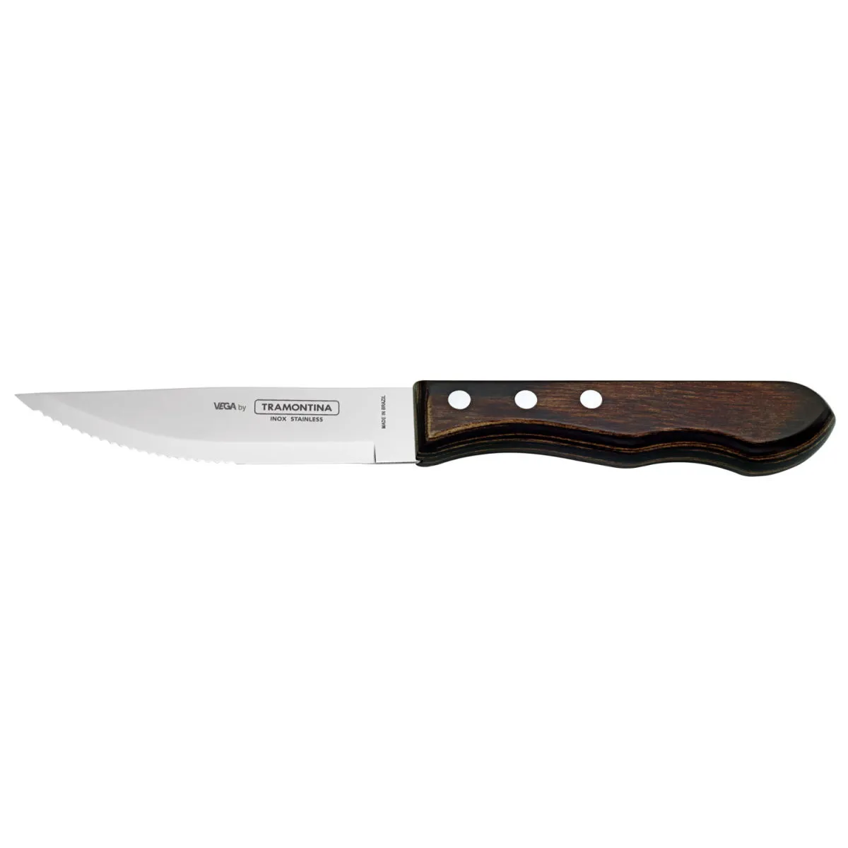12x VEGA Coltello per bistecca e pizza Picanha; 25 cm (L); argento, manico marrone; 12 pz. / Pacco - immagine 1