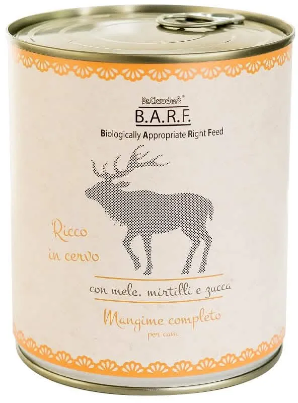 Barf cane trito di cervo con mele mirtilli e zucca 800 g - immagine 1