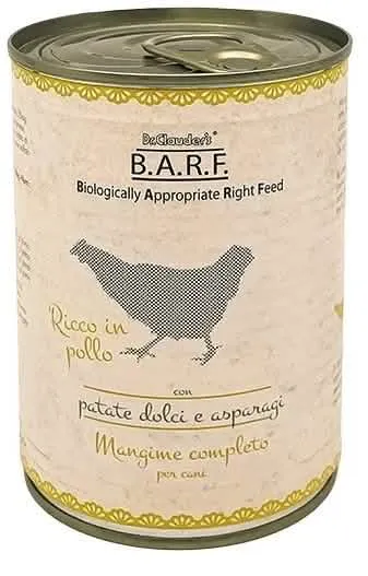 Barf cane trito di pollo con patate dolci e asparagi 400 g - immagine 1