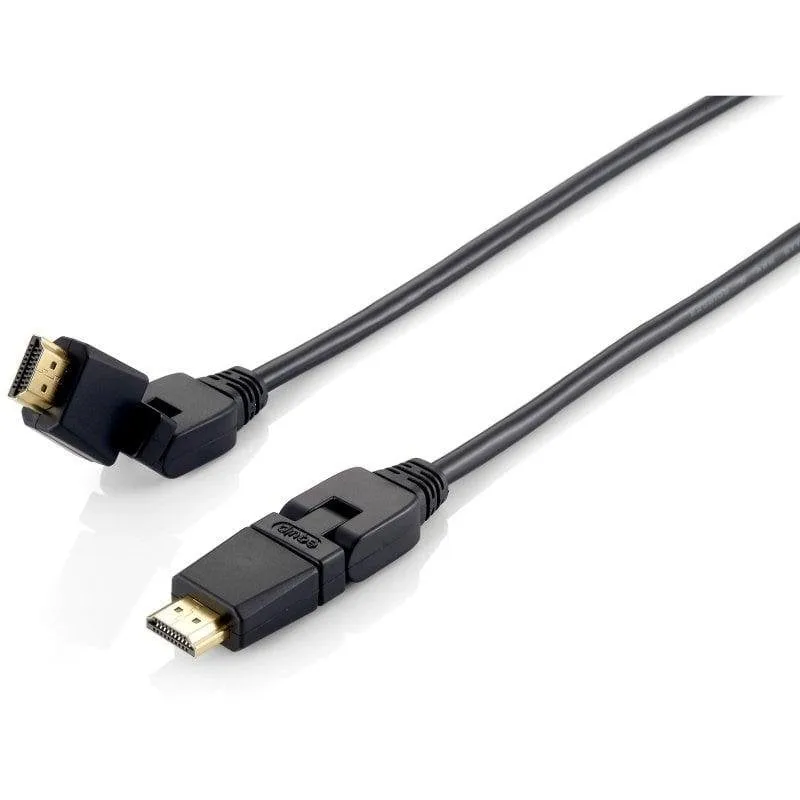 Equipaggia il cavo Ethernet HDMI con connettori girevoli da 3 m nero - immagine 1