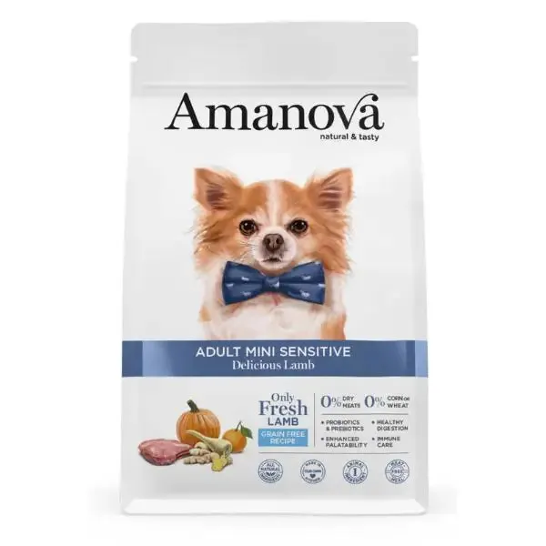 Amanova Adult Mini Sensitive Agnello Fresco Grain Free 2 kg - Croccantini per cani - immagine 1