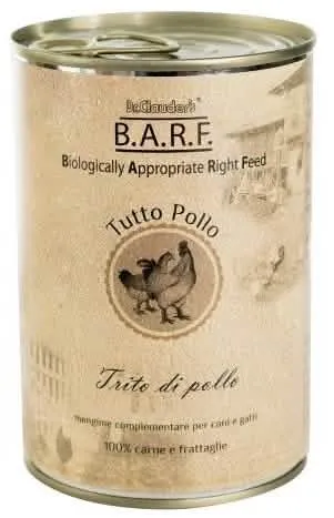 Barf mangime complementare per cani e gatti tutto pollo trito di pollo 400 g - immagine 1