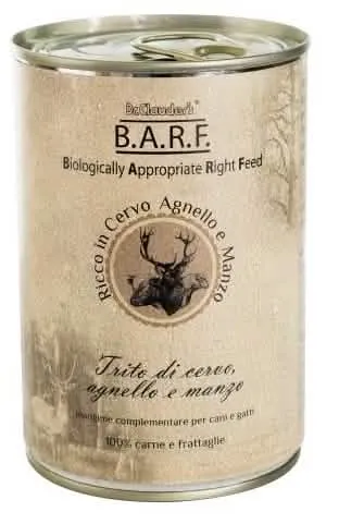 Barf mangime complementare per cani e gatti ricco in cervo agnello e manzo 400 g - immagine 1