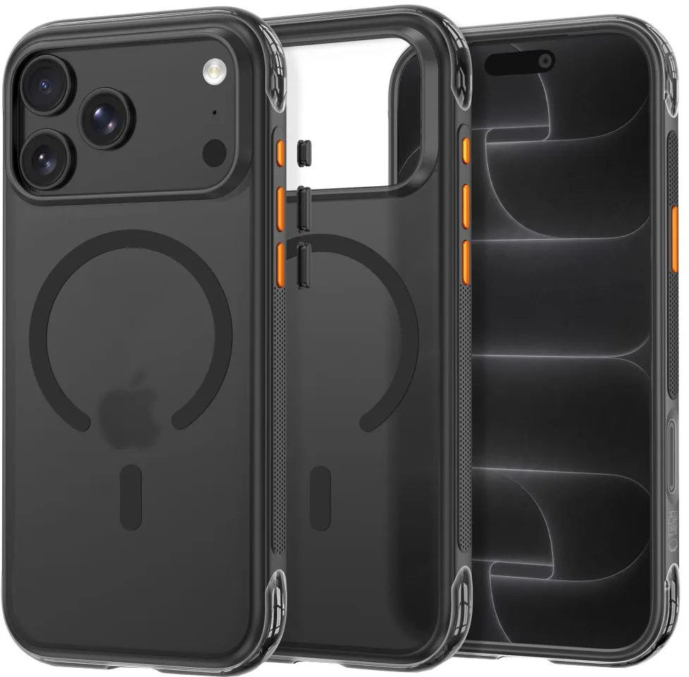 Custodia MagSafe per Apple iPhone 18 Pro / 17 Pro, Tech-Protect, MagAir CC, Nero Opaco - immagine 1