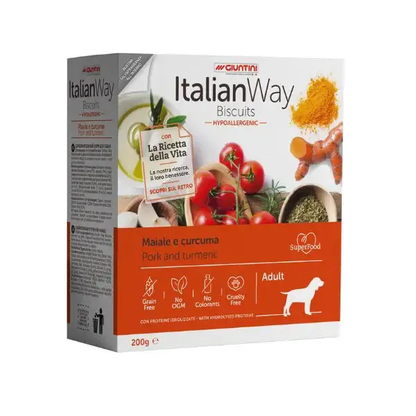 ItalianWay Biscuits Hypoallergenic Adult 200 gr Maiale e curcuma - immagine 1