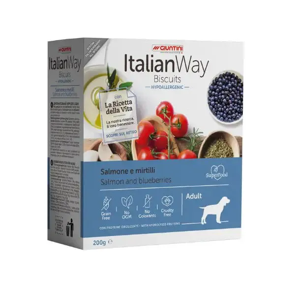 ItalianWay Biscuits Hypoallergenic Adult 200 gr Salmone e mirtilli - immagine 1
