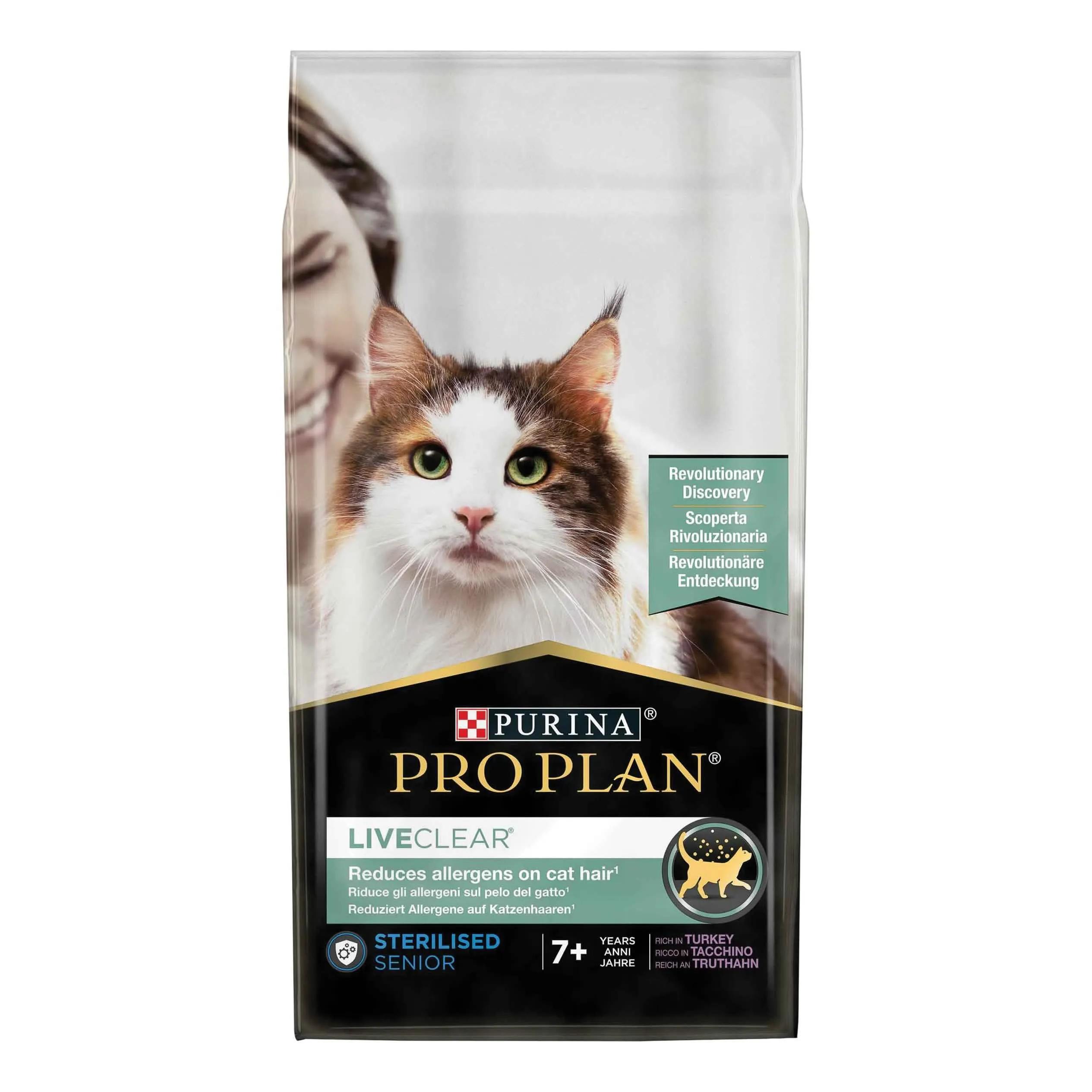 Pro plan liveclear sterilized senior 7+ ricco in tacchino 1,4 kg - immagine 1