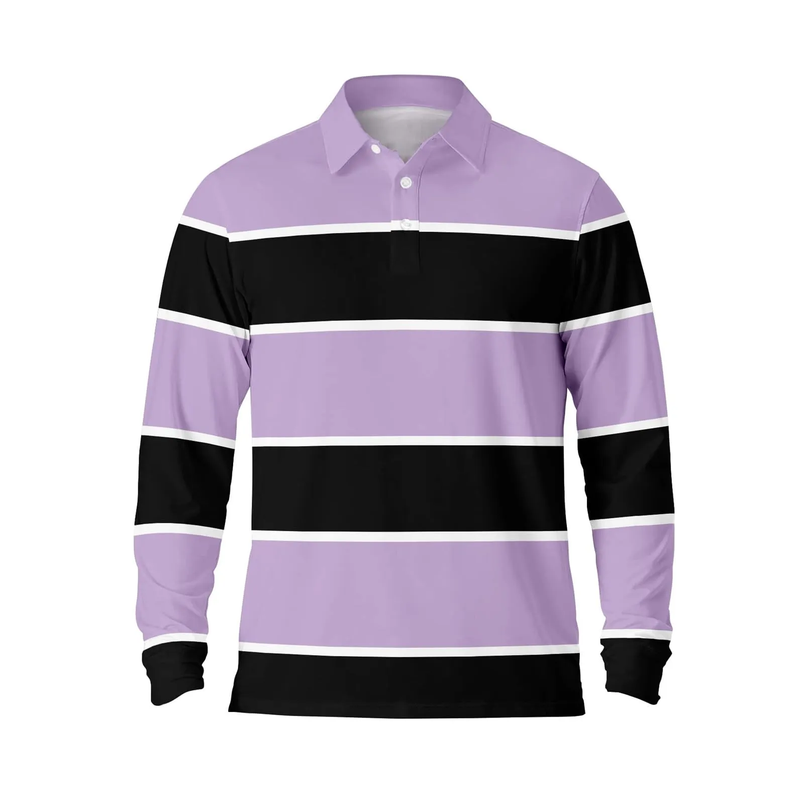 Maglia da rugby a righe da uomo, camicia classica, maglia vintage a maniche lunghe, polo a righe, polo con colletto, maglietta oversize a maniche lunghe, vestibilità normale, felpa, pullover a blocchi - immagine 2