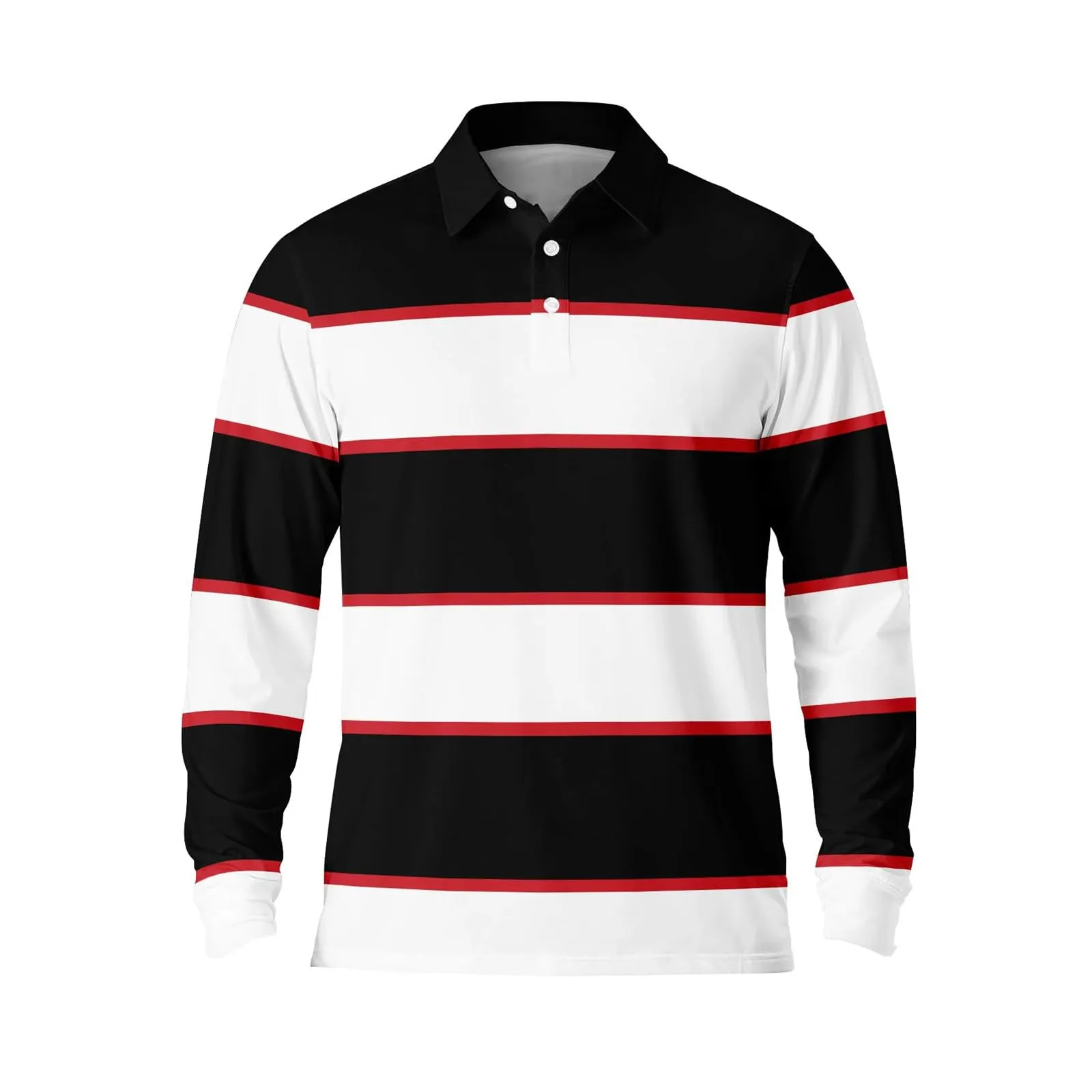 Maglia da rugby a righe da uomo, camicia classica, maglia vintage a maniche lunghe, polo a righe, polo con colletto, maglietta oversize a maniche lunghe, vestibilità normale, felpa, pullover a blocchi - immagine 2