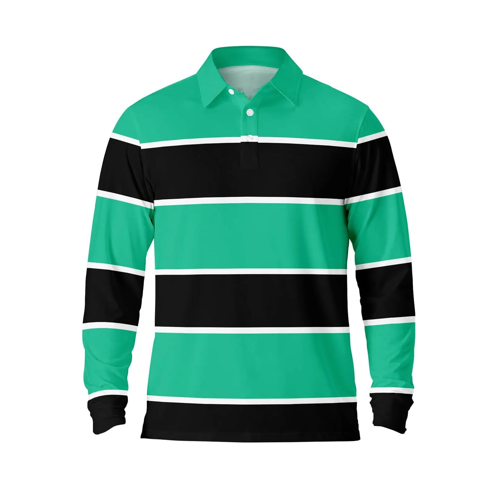Maglia da rugby a righe da uomo, camicia classica, maglia vintage a maniche lunghe, polo a righe, polo con colletto, maglietta oversize a maniche lunghe, vestibilità normale, felpa, pullover a blocchi - immagine 2