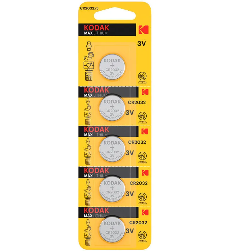 Batteria Kodak Max, CR2032, Set 5 pezzi - immagine 1