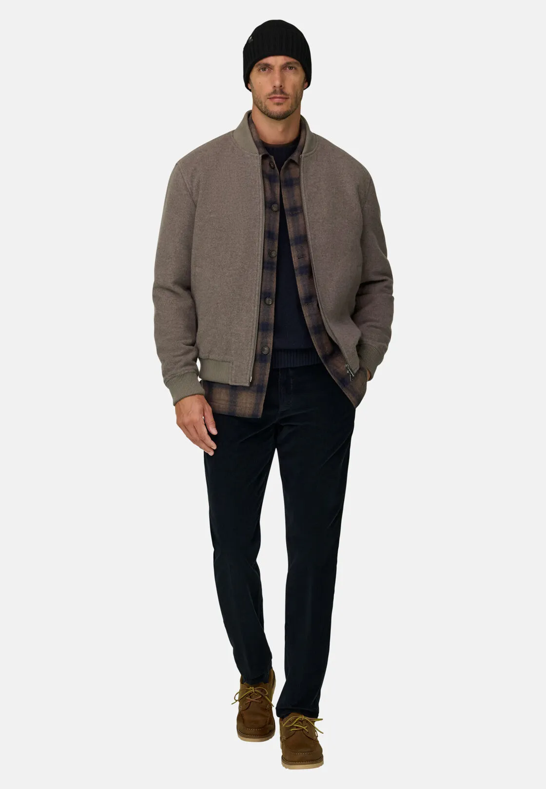 Boggi, Bomber In Misto Lana, Uomo, Beige, Taglia: S - immagine 2