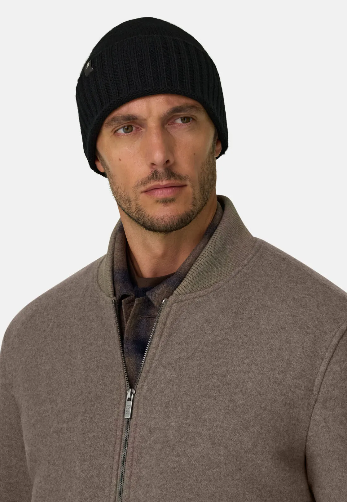 Boggi, Bomber In Misto Lana, Uomo, Beige, Taglia: S - immagine 3