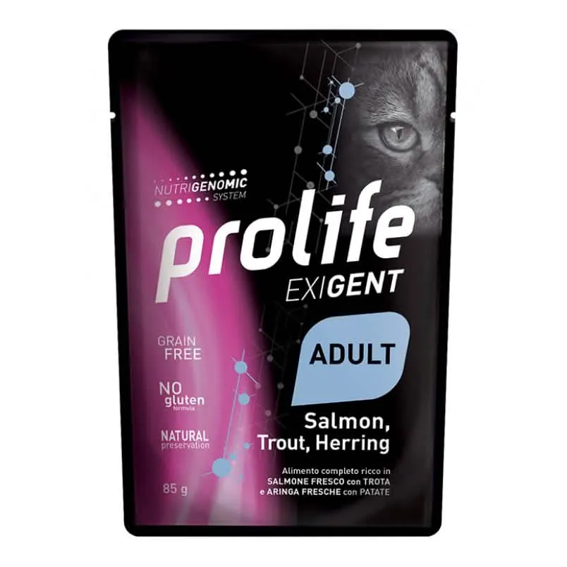 Prolife cat exigent adult salmon/trout & herring 85 g - immagine 1