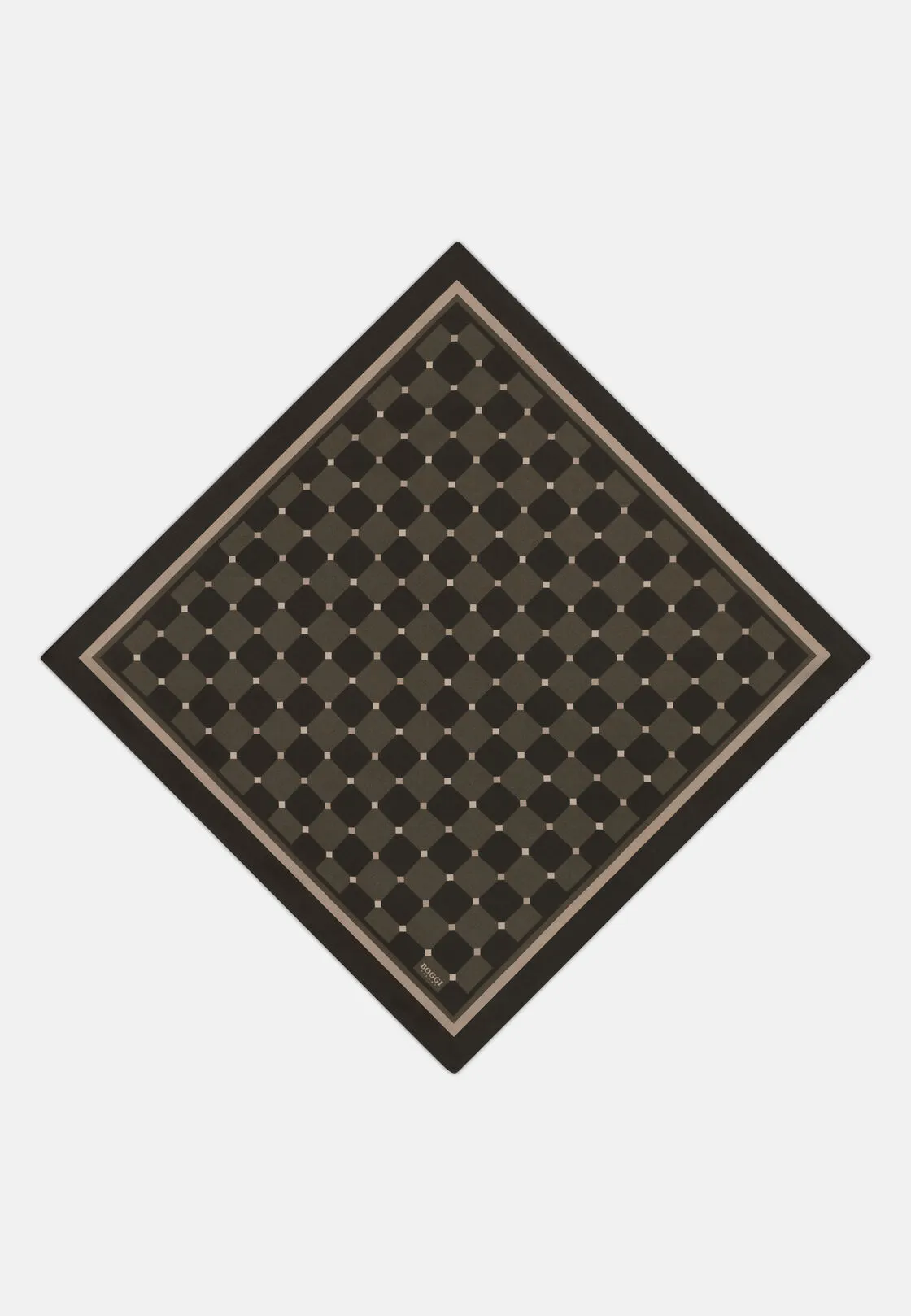 Boggi, Bandana Stampa Geometrica In Seta, Uomo, Verde - immagine 1
