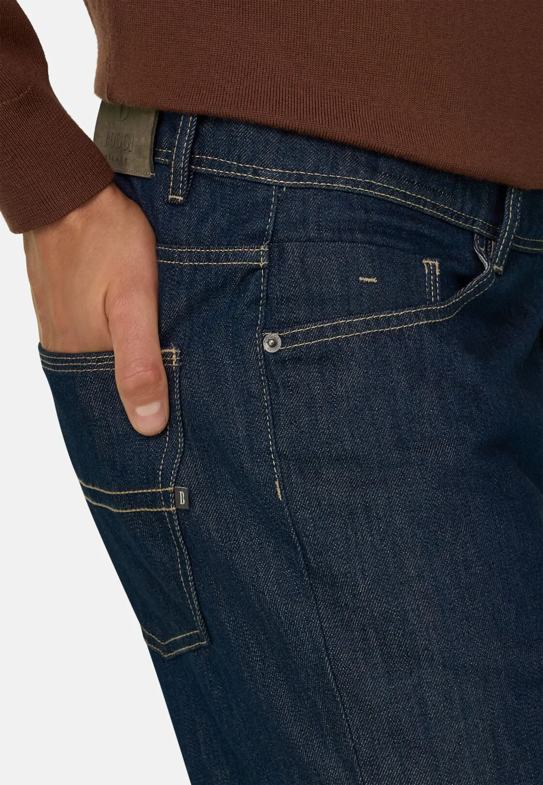 Boggi, Jeans In Denim Blu Scuro, Uomo, Blu Scuro, Taglia: 30 - immagine 3