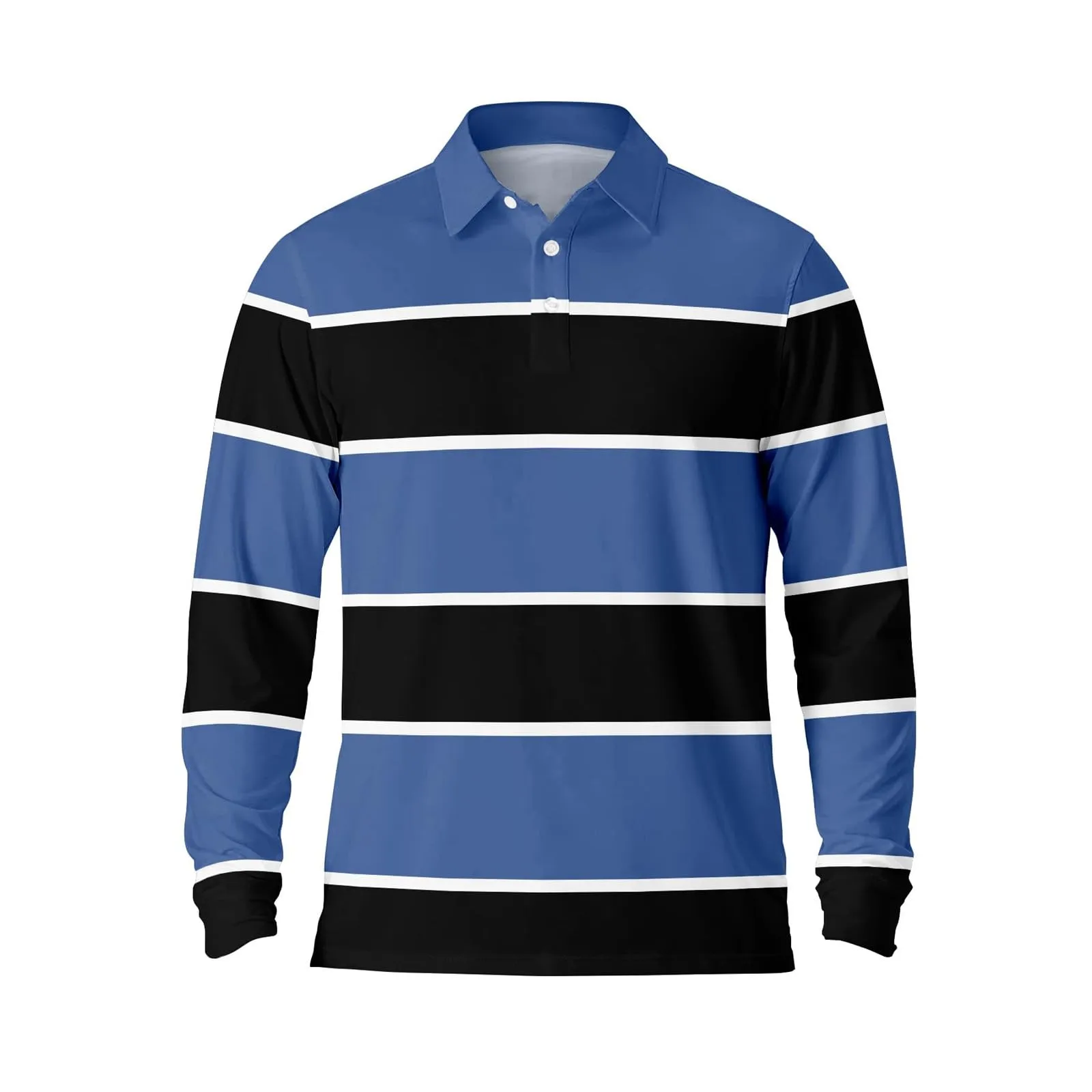 Maglia da rugby a righe da uomo, camicia classica, maglia vintage a maniche lunghe, polo a righe, polo con colletto, maglietta oversize a maniche lunghe, vestibilità normale, felpa, pullover a blocchi - immagine 2
