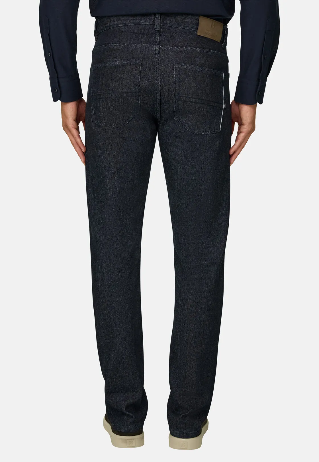 Boggi, Jeans In Denim Di Cotone Cimosato Blu Scuro, Uomo, Blu Scuro, Taglia: 36 - immagine 5